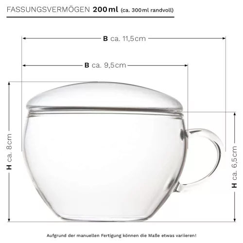 Zestaw prezentowy Creano ErbluhTeelini, herbata czarna, szklanka z pokrywką, 8 kwiatów herbaty, 200 ml