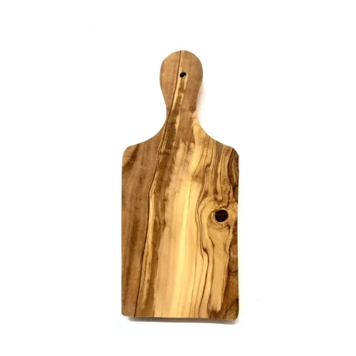 Deska do ziół z drewna oliwnego z uchwytem, 23x10 cm, grubość 1,2 cm