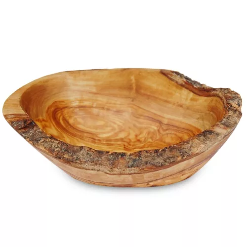 Rustykalna owalna miseczka z drewna oliwnego, 9–11 cm, szerokość 6 cm, do przekąsek i serwowania