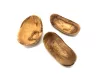 Rustykalna owalna miseczka z drewna oliwnego, 9–11 cm, szerokość 6 cm, do przekąsek i serwowania