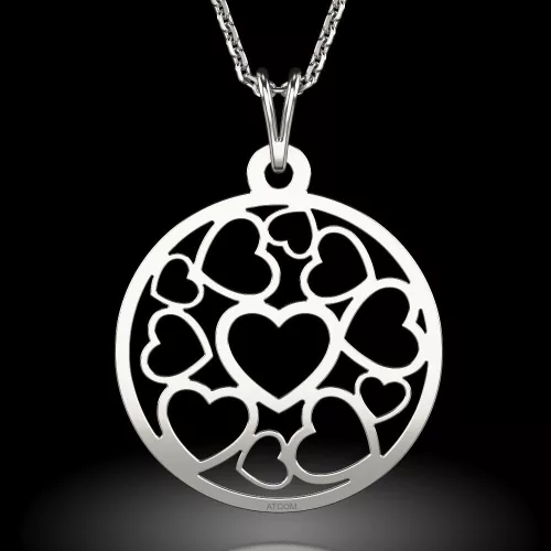 Srebrny łańcuszek z zawieszką model Cuore