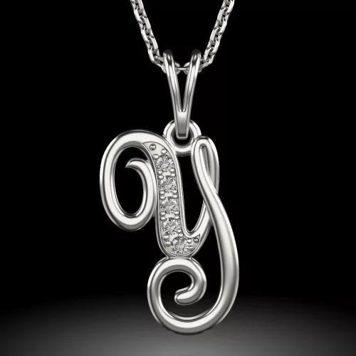 Srebrny naszyjnik z inicjałem Y