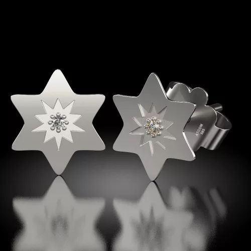 Srebrne kolczyki Lucky Star