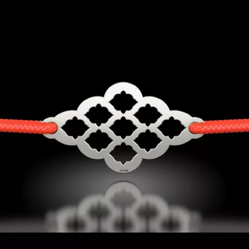 Srebrna bransoletka na sznurku model 62