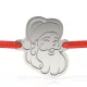 Srebrna bransoletka na sznurku, model Świętego Mikołaja
