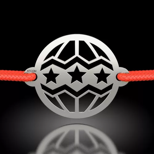 Srebrna bransoletka na sznurku model Globulet