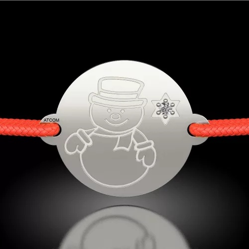 Srebrna bransoletka na sznurku model Nasturel