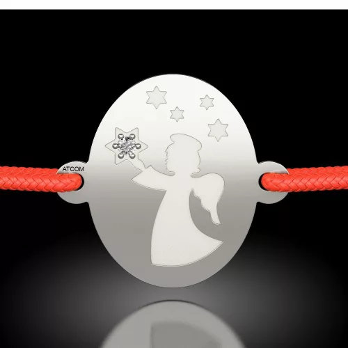 Srebrna bransoletka na sznurku model Angel Vestitor