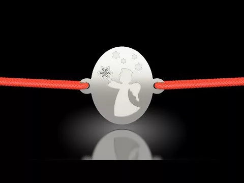 Srebrna bransoletka na sznurku model Angel Vestitor