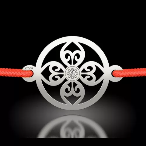 Srebrna bransoletka na sznurku model 64