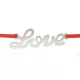 Srebrna bransoletka z czerwonym sznurkiem, model True Love