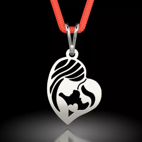 Srebrna zawieszka na sznurku Model Matka i Córka