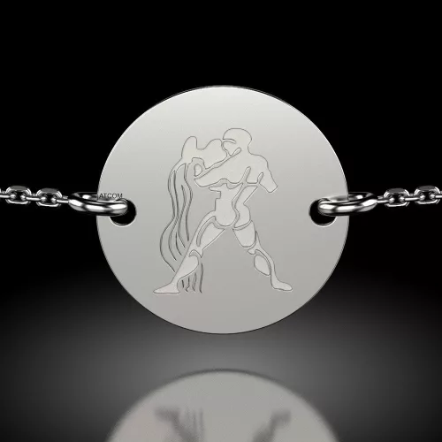 Bransoletka na srebrnym łańcuszku model1 Aquarius