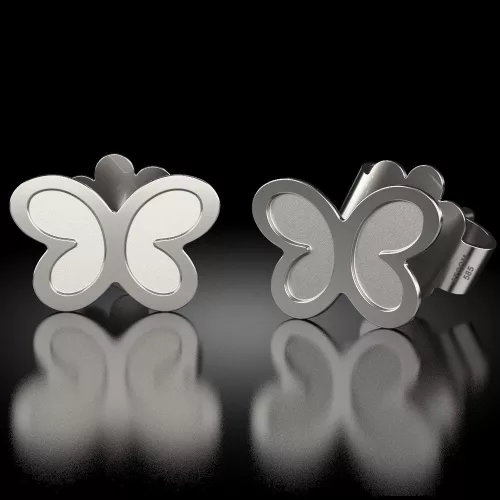 Kolczyki w kolorze srebrnym motyle