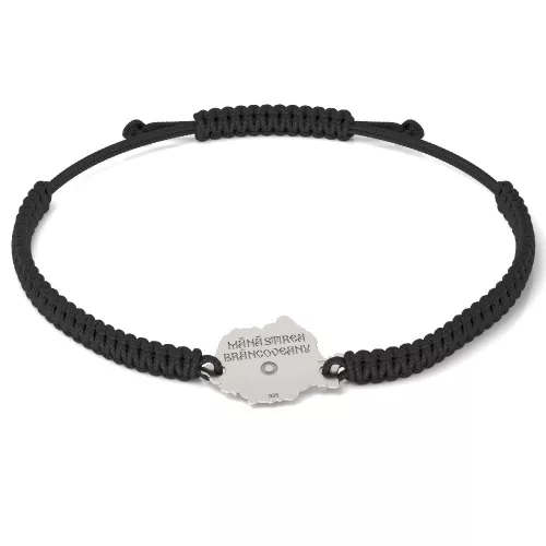 Bransoletka srebrna na sznurku model prawosławny 12