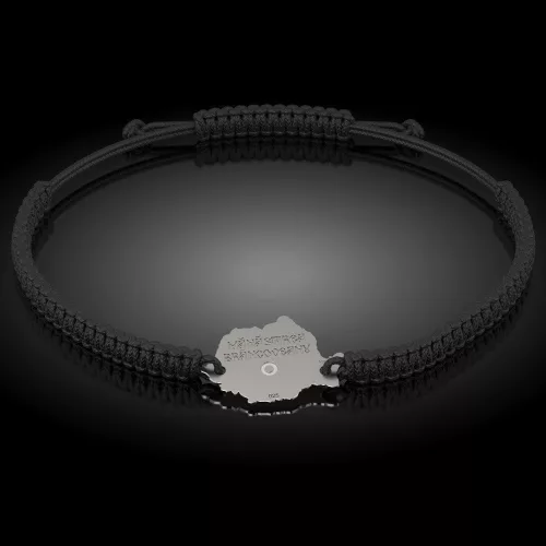 Bransoletka srebrna na sznurku model prawosławny 12