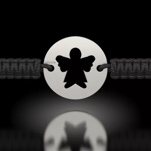 Bransoletka srebrna na sznurku model prawosławny 08