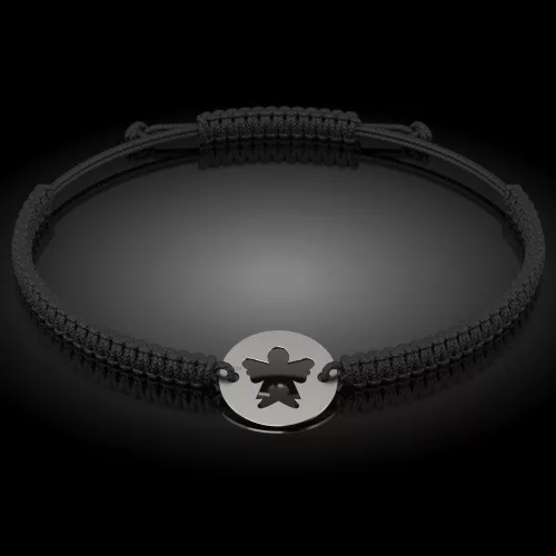 Bransoletka srebrna na sznurku model prawosławny 08