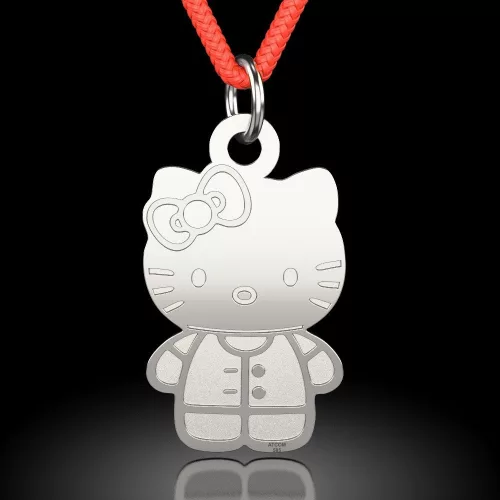 Hello Kitty srebrna zawieszka ze sznurkiem