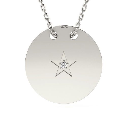 Srebrny łańcuszek z zawieszką model North Star