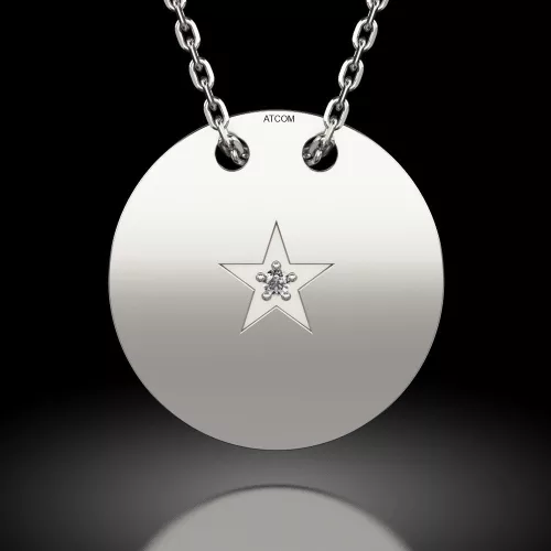 Srebrny łańcuszek z zawieszką model North Star
