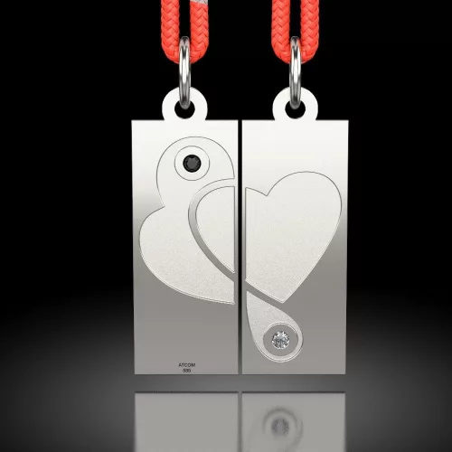 Srebrna zawieszka Love of Hearts na sznurku