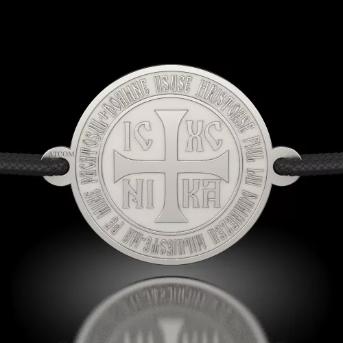 Srebrna bransoletka z motywem modlitwy prawosławnej