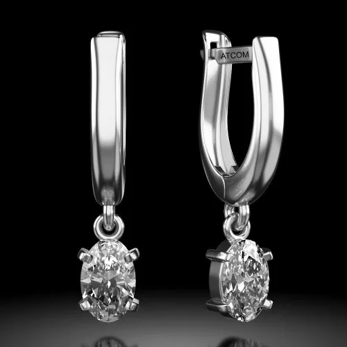 Srebrne kolczyki z kryształkami model 42