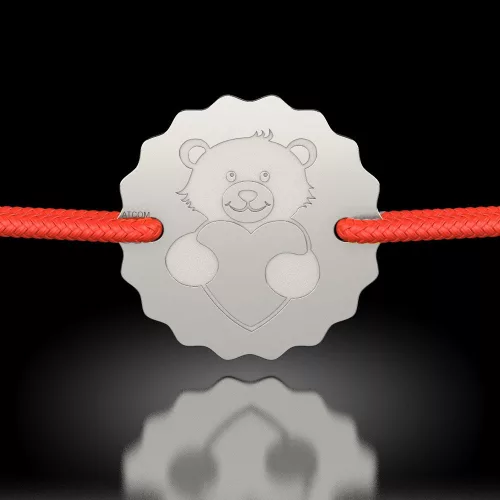 Srebrna bransoletka z motywem misia Love