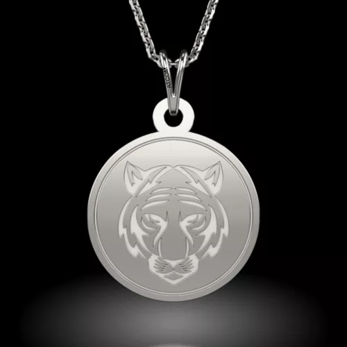Srebrny łańcuszek z zawieszką model Tygrys