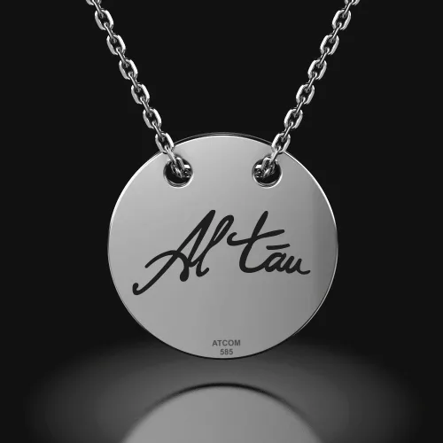 Srebrny łańcuszek z zawieszką model Al tau