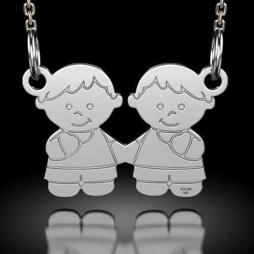 Naszyjnik srebrny, model chłopięcy