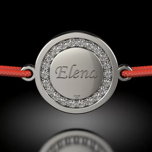 Srebrna bransoletka z kryształowym sznurkiem Magic Coin