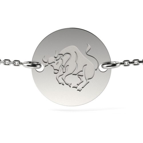 Bransoletka na srebrnym łańcuszku model Taurus