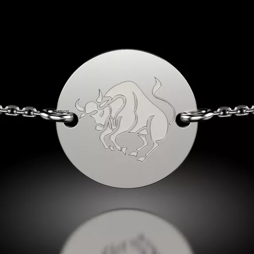 Bransoletka na srebrnym łańcuszku model Taurus