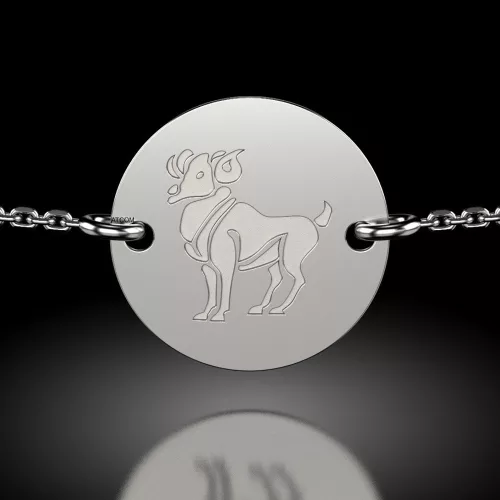 Bransoletka na srebrnym łańcuszku model1 Aries