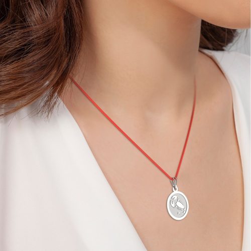 Srebrna zawieszka na sznurku Talisman model Scorpion