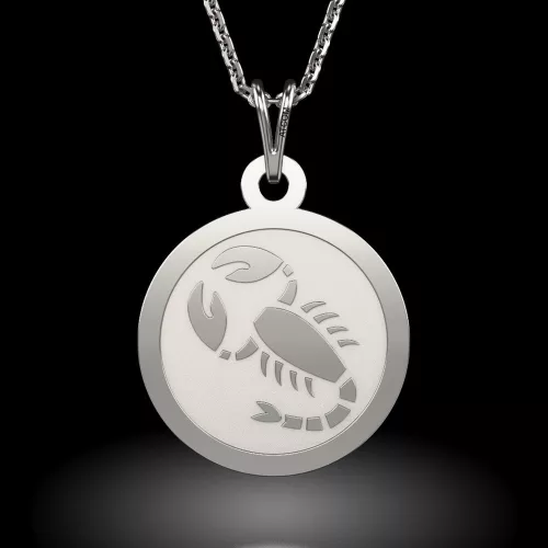 Srebrny łańcuszek z zawieszką Talisman Skorpion