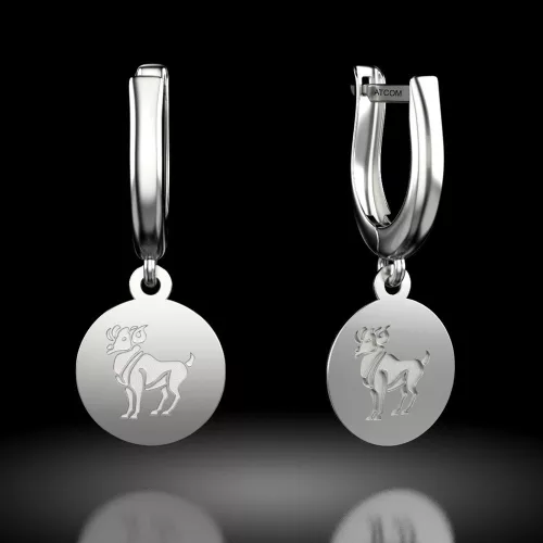 Srebrne kolczyki w kształcie Barana1