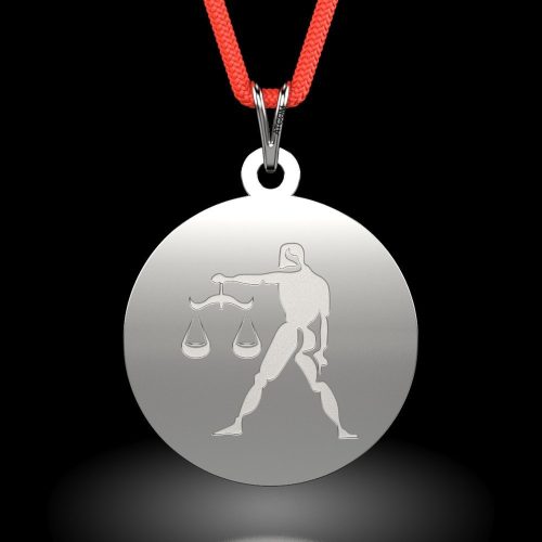 Srebrna zawieszka na sznurku model Libra