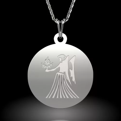 Srebrny łańcuszek z zawieszką model Virgo