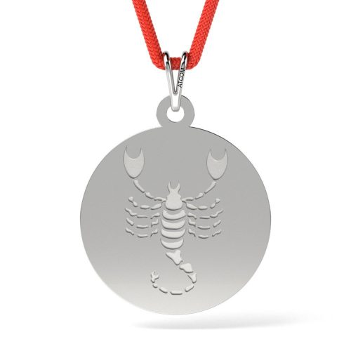 Srebrna zawieszka na sznurku model Scorpion