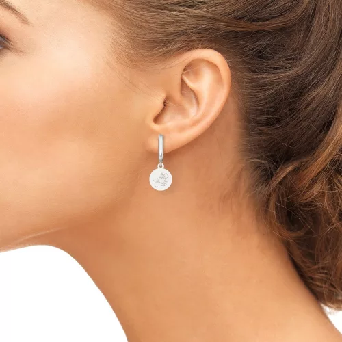 Srebrne kolczyki w kształcie Strzelca