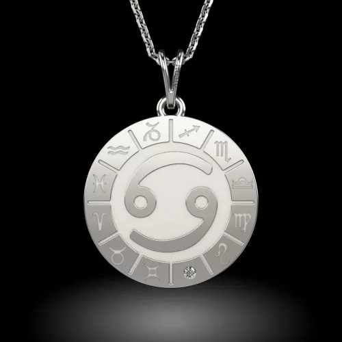 Srebrny łańcuszek z zawieszką model Rak