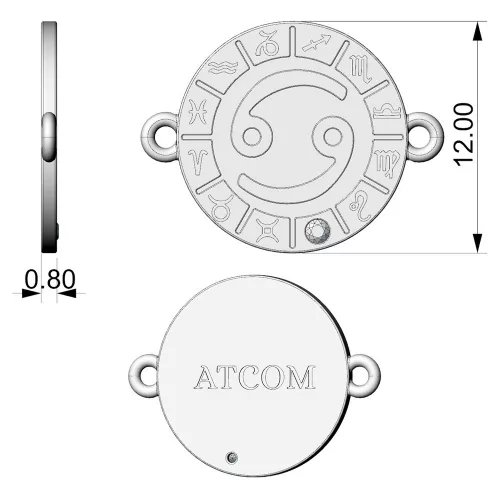 Bransoletka ze srebrnego łańcuszka model Rak