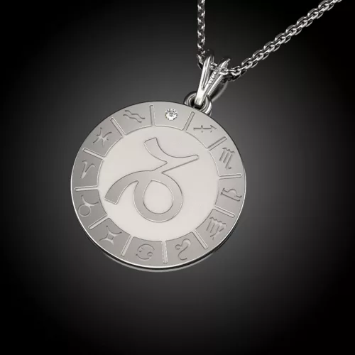 Srebrny łańcuszek z zawieszką model Capricornus