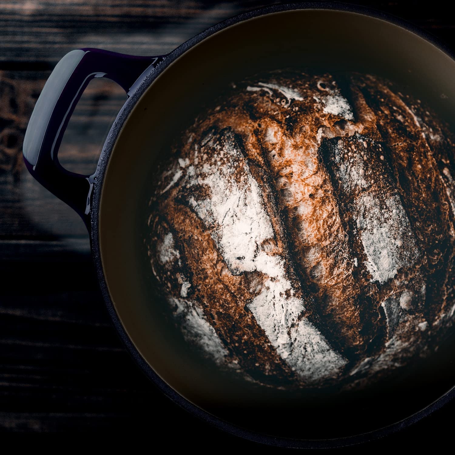 Żeliwny garnek z pokrywką Navaris - nieprzywierający do kuchenek/piekarników - 24 cm - 3,5 l - ciemnoniebieski, 48777.01.17