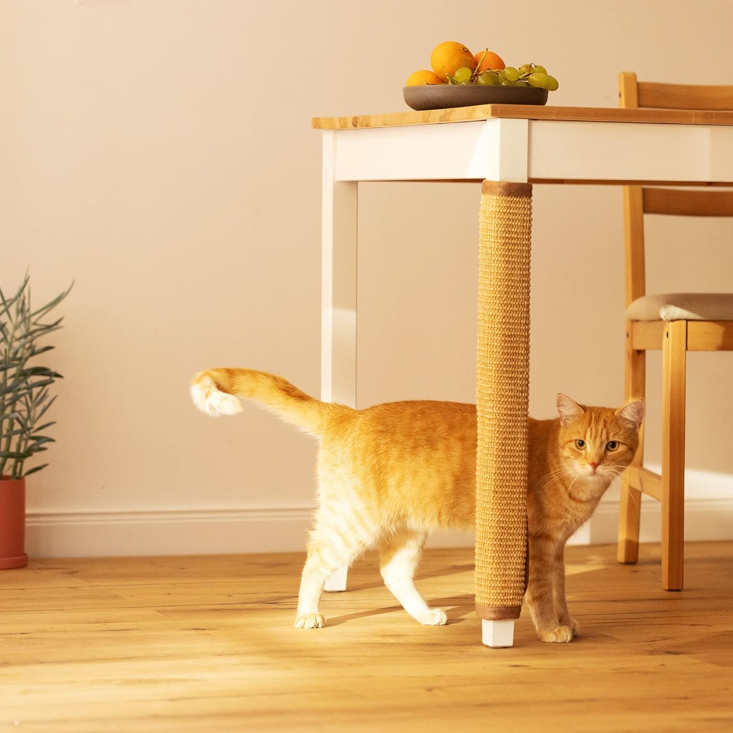 Protector picioare masa pentru pisici Navaris, 60x25 cm, sisal, montare usoara, 57466.01