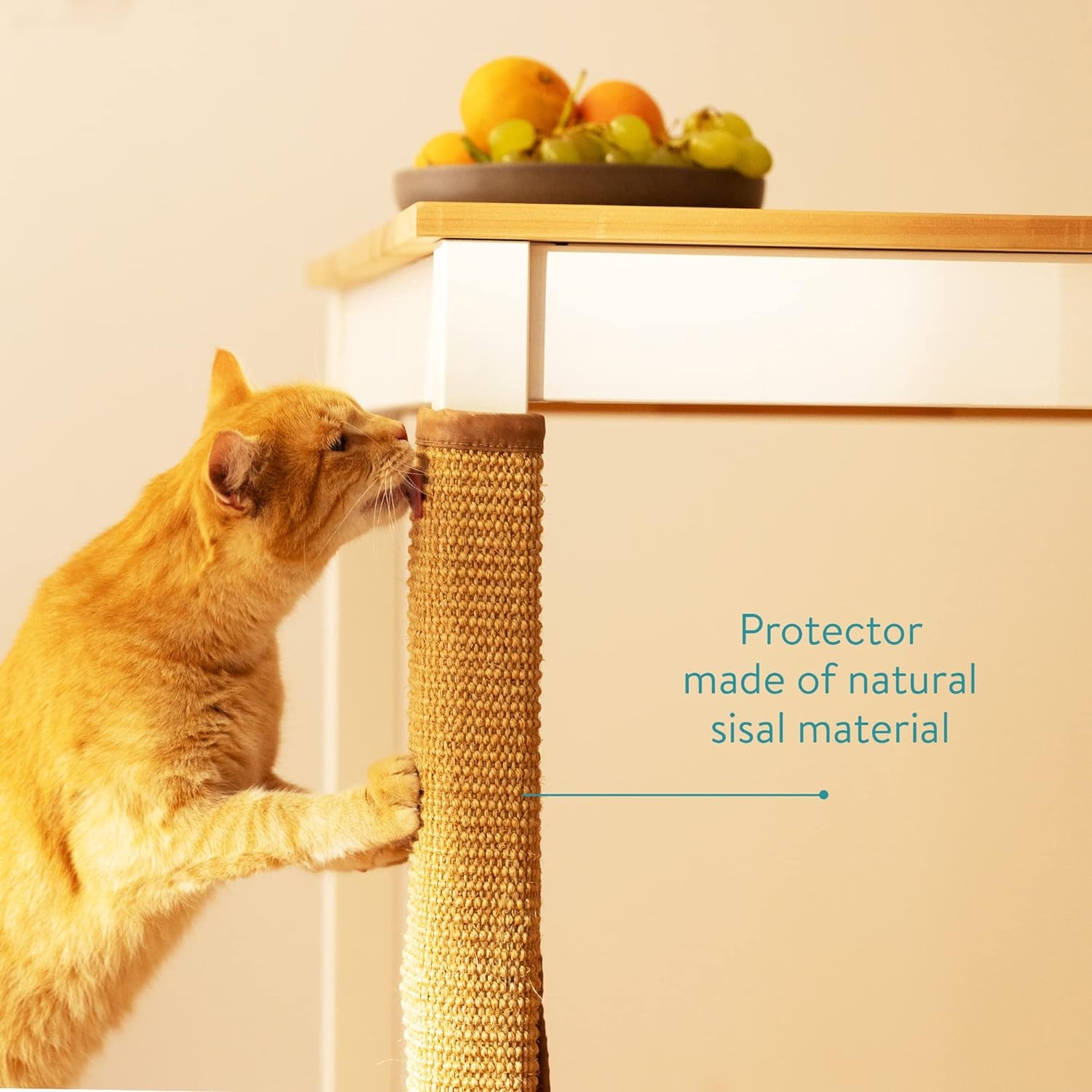Protector picioare masa pentru pisici Navaris, 60x25 cm, sisal, montare usoara, 57466.01