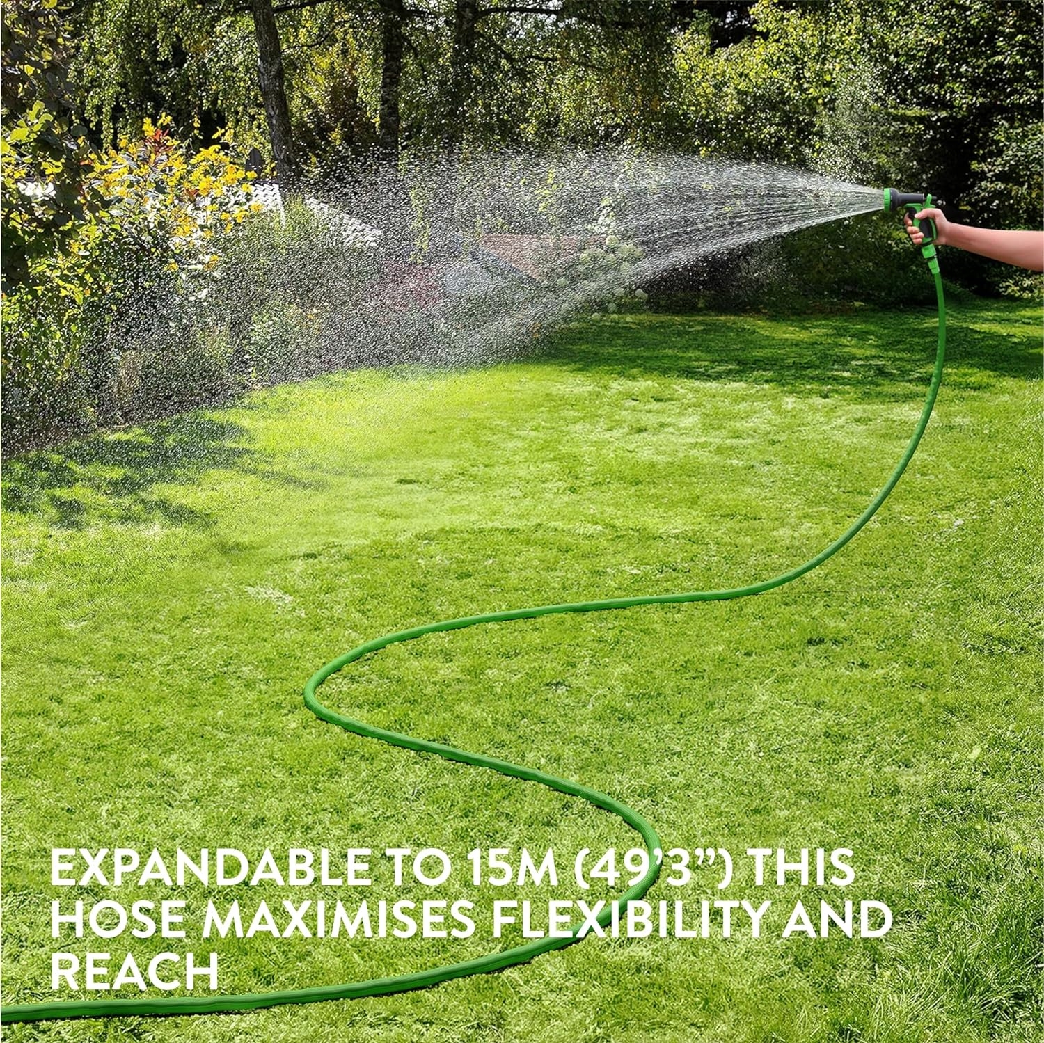 Furtun de gradina extensibil Navaris, 7.5-15m, cu pistol 10 functii, conectori rapizi, 61949.02